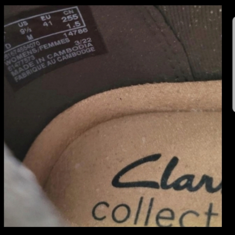 Clarks Olive Brown Slip On Calla Style Loafer Flat Dress Casual Shoe Women 9.5 - Picture 6 of 8